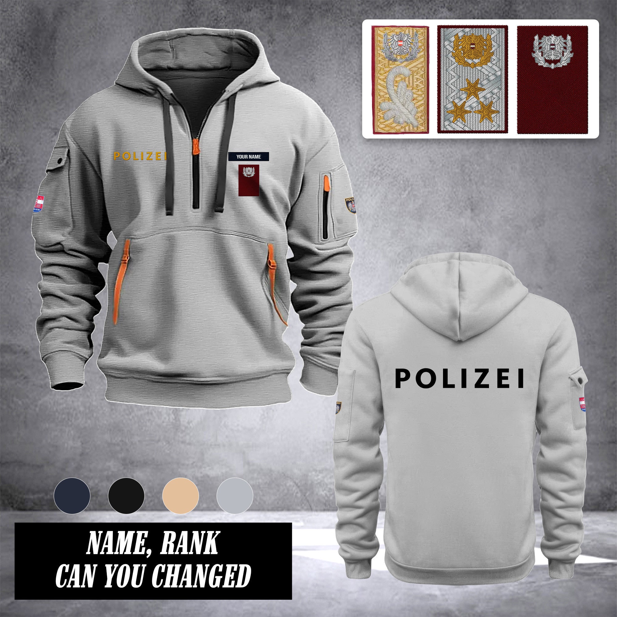 Polizei Austria customize Hoodie Half Zipper Ranking