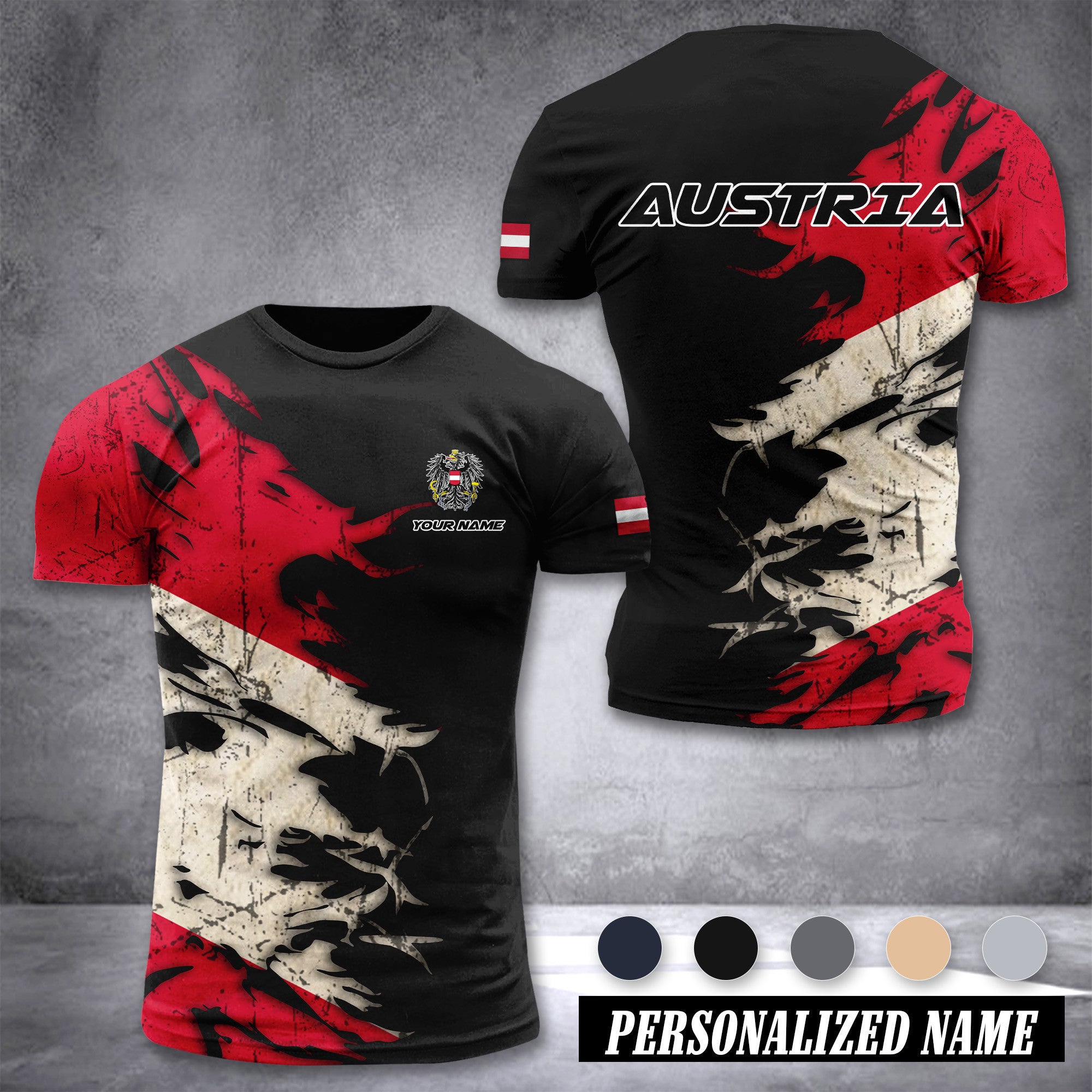 Austria customize T-shirt 3d 317