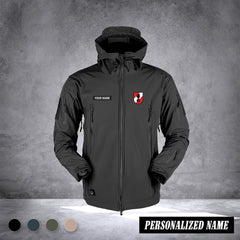 Firefighter Shark Skin Softshell Jacket Men Outdoor Windproof Hooded Coat Windbreaker Thermal Fleece Hiking Customize
