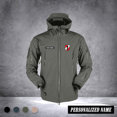 Firefighter Shark Skin Softshell Jacket Men Outdoor Windproof Hooded Coat Windbreaker Thermal Fleece Hiking Customize