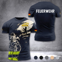 Firefighter Berlin Germany customize T-shirt 3d 297
