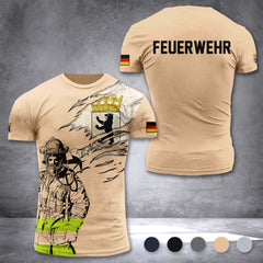 Firefighter Berlin Germany customize T-shirt 3d 297