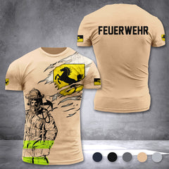 Firefighter Stuttgart Germany customize T-shirt 3d 297