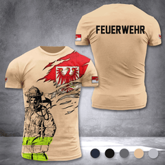 Firefighter Brandenburg Germany customize T-shirt 3d 297