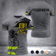 Firefighter Dresden Germany customize T-shirt 3d 297