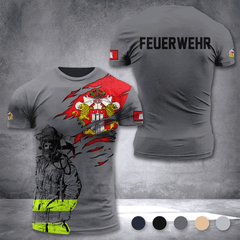 Firefighter Hamburg Germany customize T-shirt 3d 297