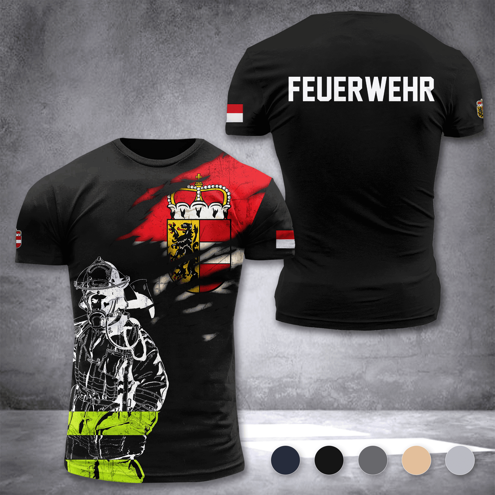 Firefighter Salzburg Austria customize T-shirt 3d 297