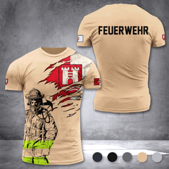 Firefighter Linz Austria customize T-shirt 3d 297