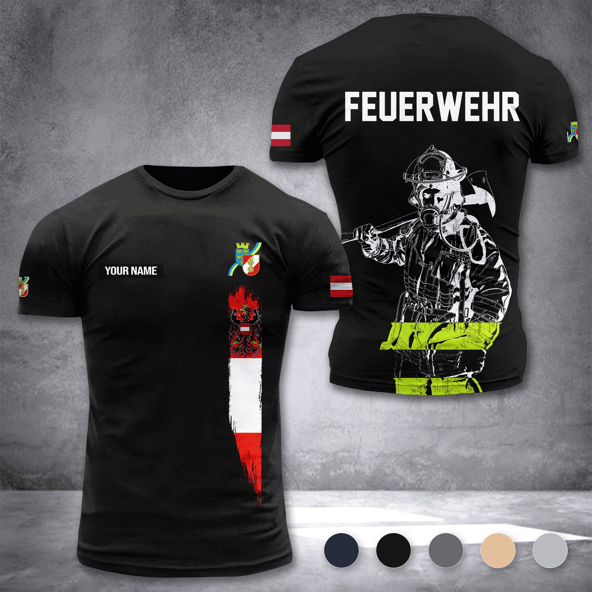 Firefighter Lower Austria customize T-shirt 3d 297