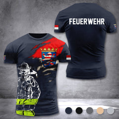 Firefighter Hessen Germany customize T-shirt 3d 297