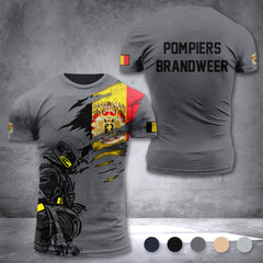 Firefighter Belgium customize T-shirt 3d 297