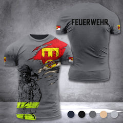 Firefighter Bielefeld Germany customize T-shirt 3d 297