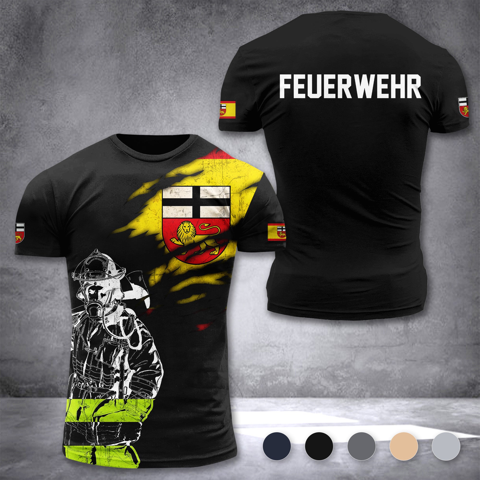 Firefighter Bonn Germany customize T-shirt 3d 297