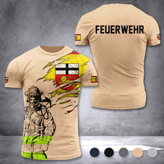 Firefighter Bonn Germany customize T-shirt 3d 297
