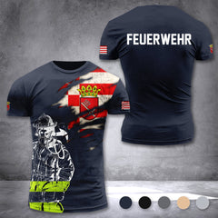 Firefighter Bremen Germany customize T-shirt 3d 297