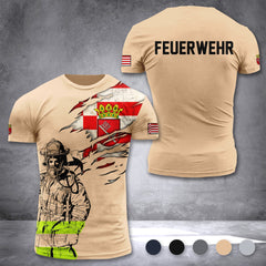 Firefighter Bremen Germany customize T-shirt 3d 297
