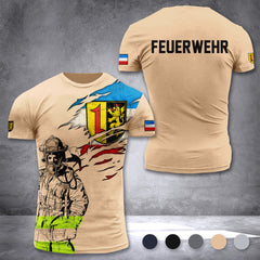 Firefighter Mannheim Germany customize T-shirt 3d 297