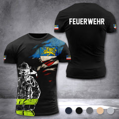 Firefighter Rostock Germany customize T-shirt 3d 297
