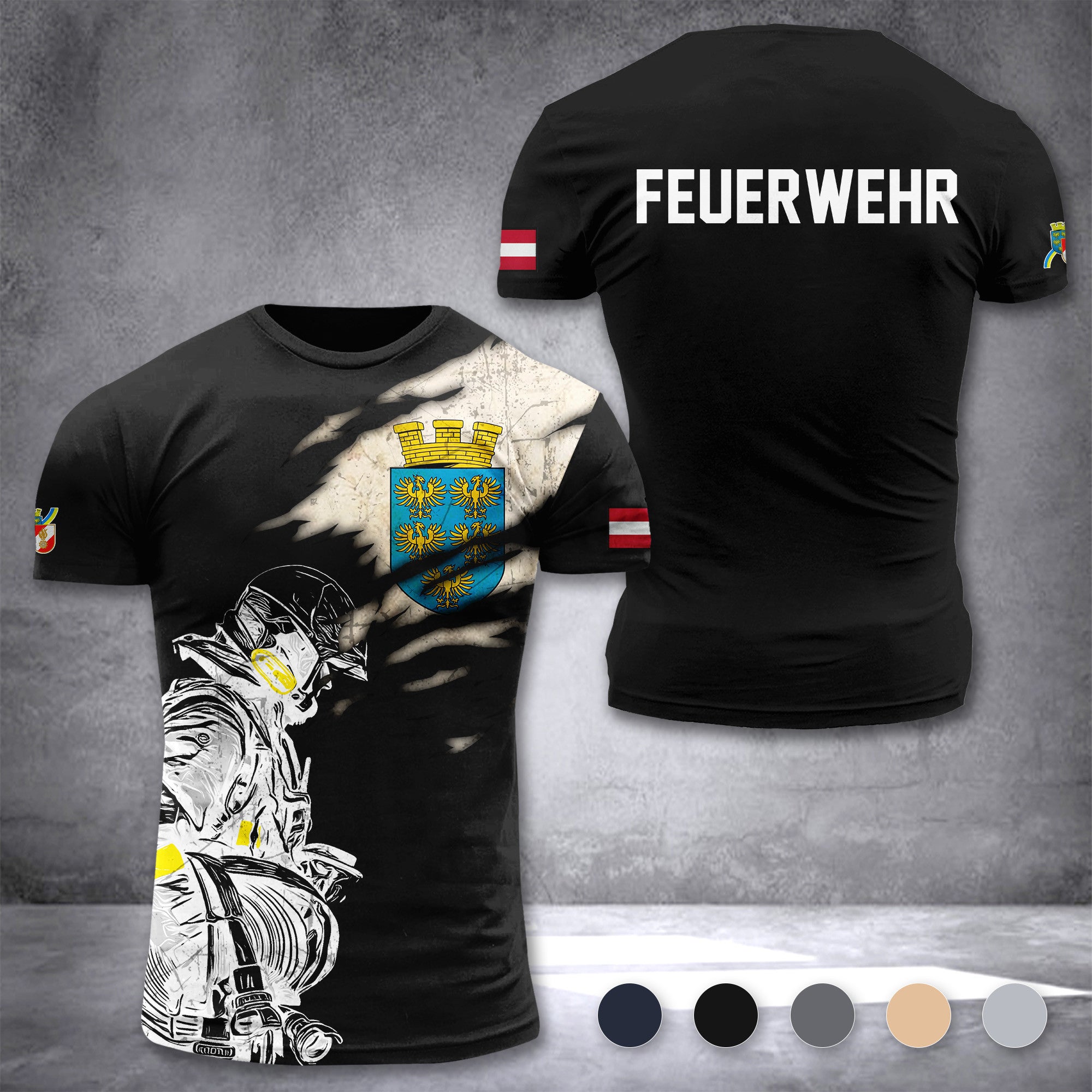 Firefighter Lower Austria customize T-shirt 3d 2973