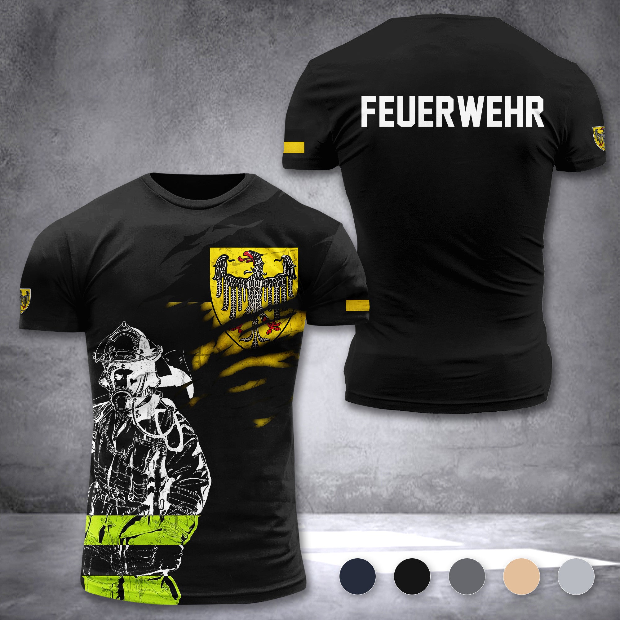 Firefighter Aachen Germany customize T-shirt 3d 168