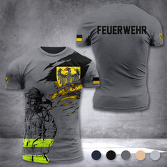 Firefighter Aachen Germany customize T-shirt 3d 168