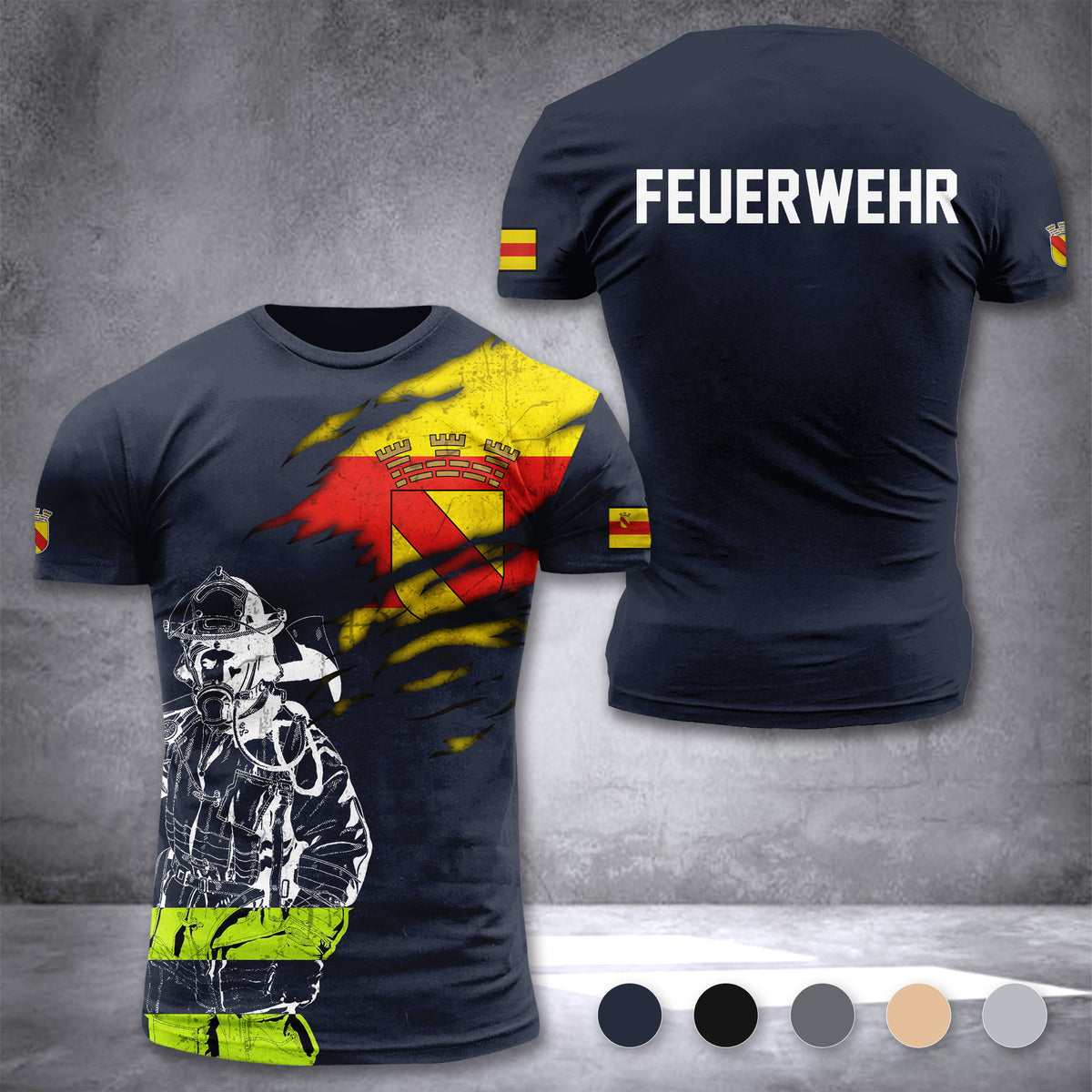 Firefighter Baden-Baden Germany customize T-shirt 3d 168
