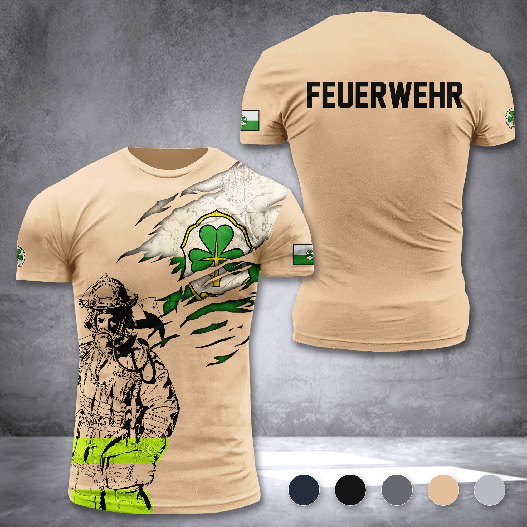 Firefighter Fürth Germany customize T-shirt 3d 168