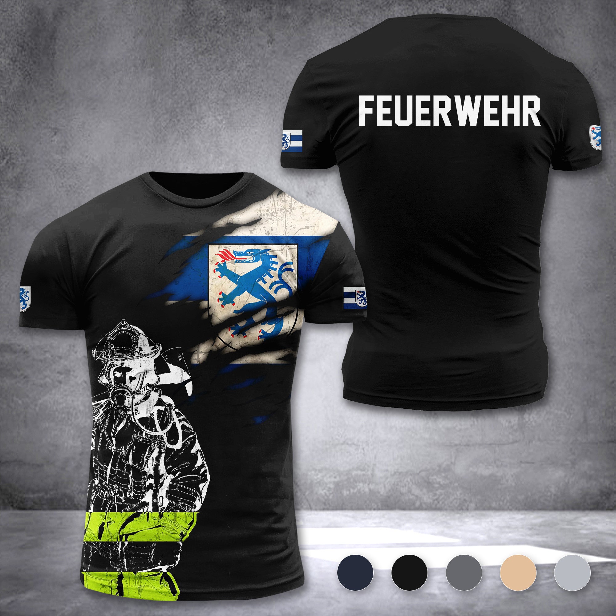 Firefighter Ingolstadt Germany customize T-shirt 3d 168