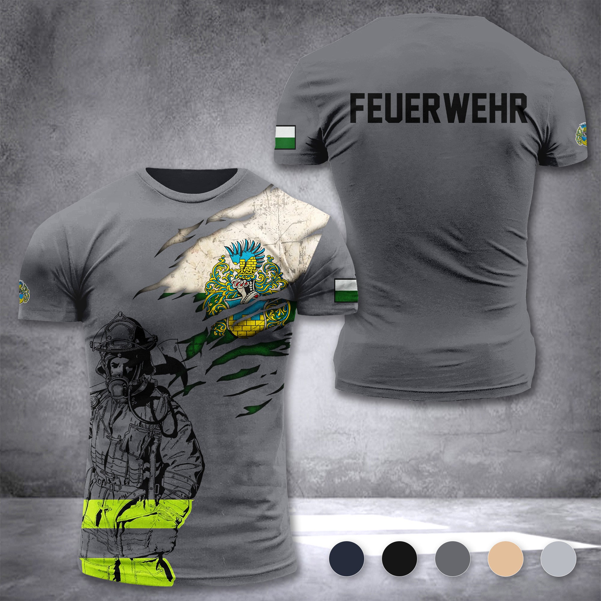Firefighter Bautzen Germany customize T-shirt 3d 168