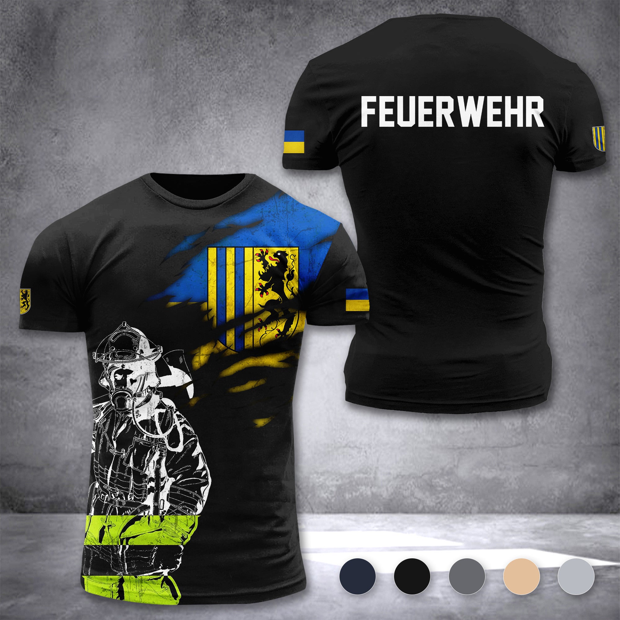 Firefighter Chemnitz Germany customize T-shirt 3d 168