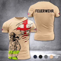 Firefighter Freiburg im Breisgau Germany customize T-shirt 3d 168