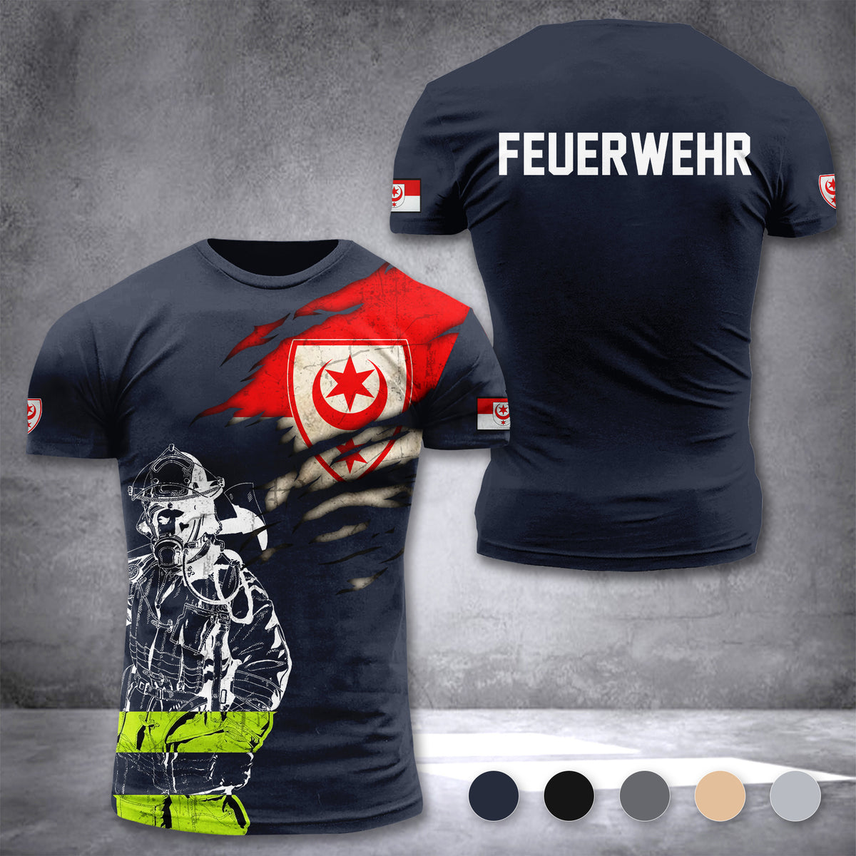 Firefighter Halle Germany customize T-shirt 3d 168