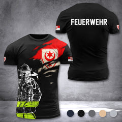 Firefighter Halle Germany customize T-shirt 3d 168
