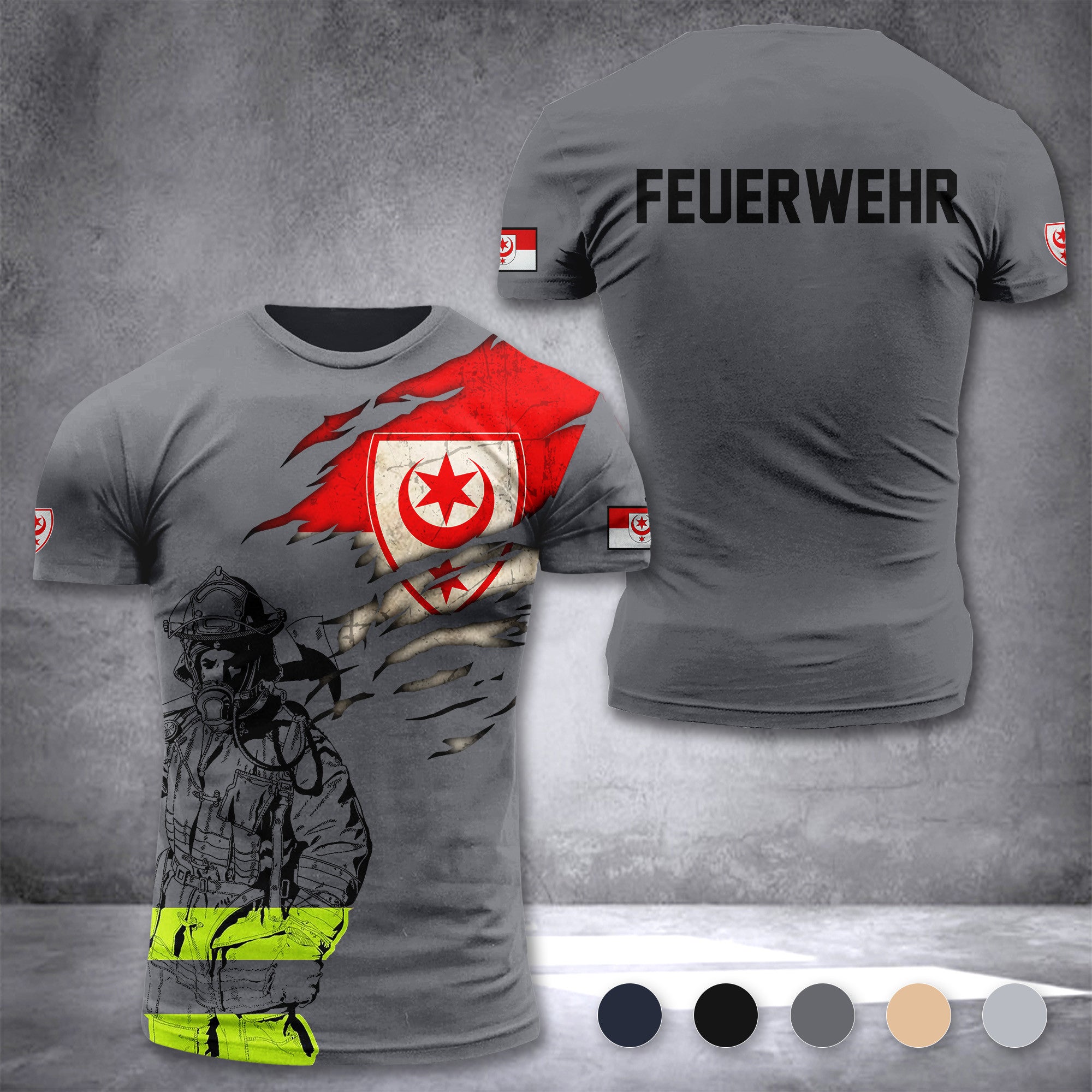 Firefighter Halle Germany customize T-shirt 3d 168