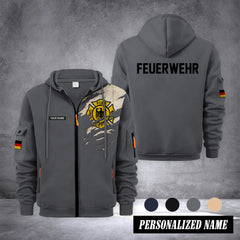 Firefighter Germany customize Zipper cardigan jacket 0909