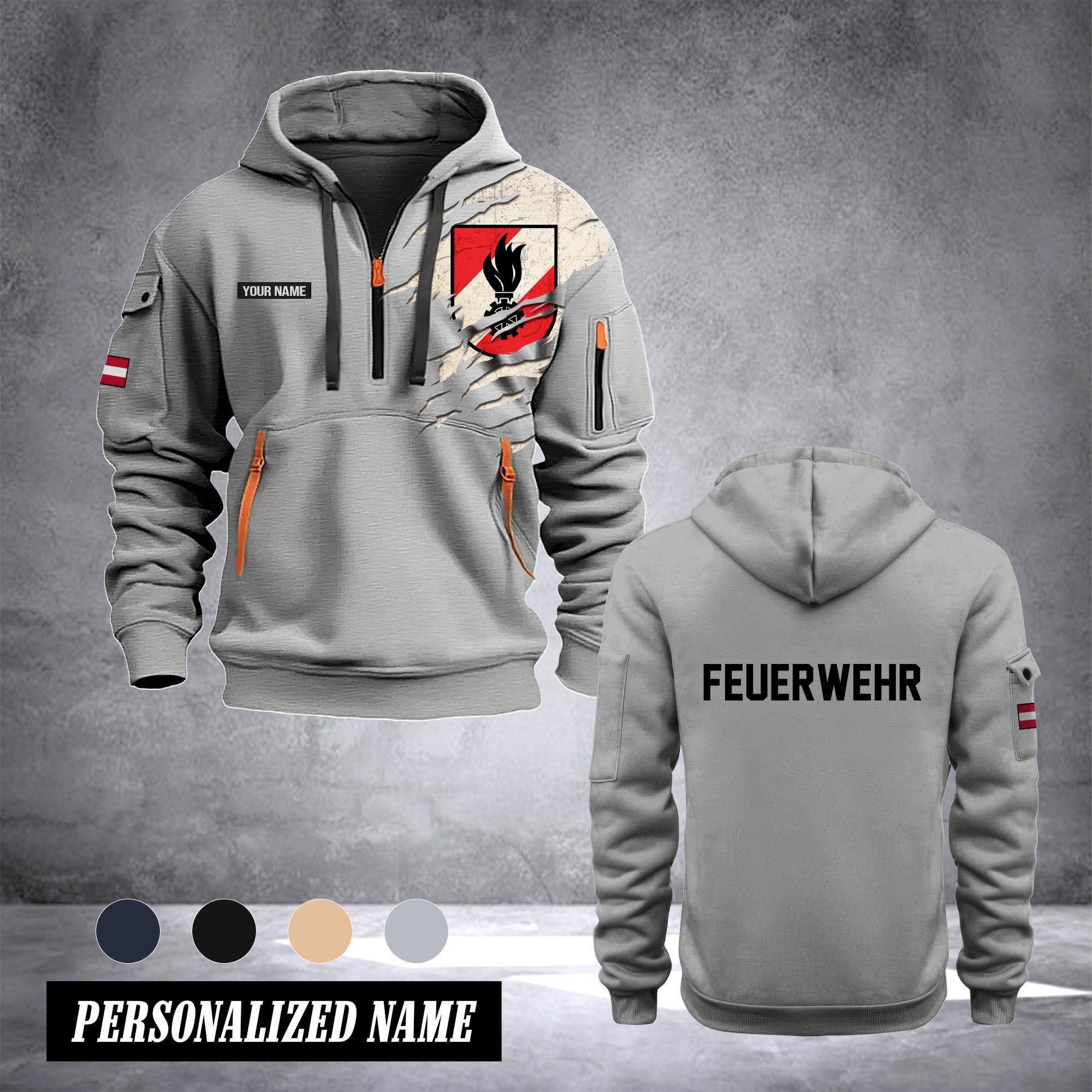Firefighter Austria customize Hoodie Half Zipper 0909
