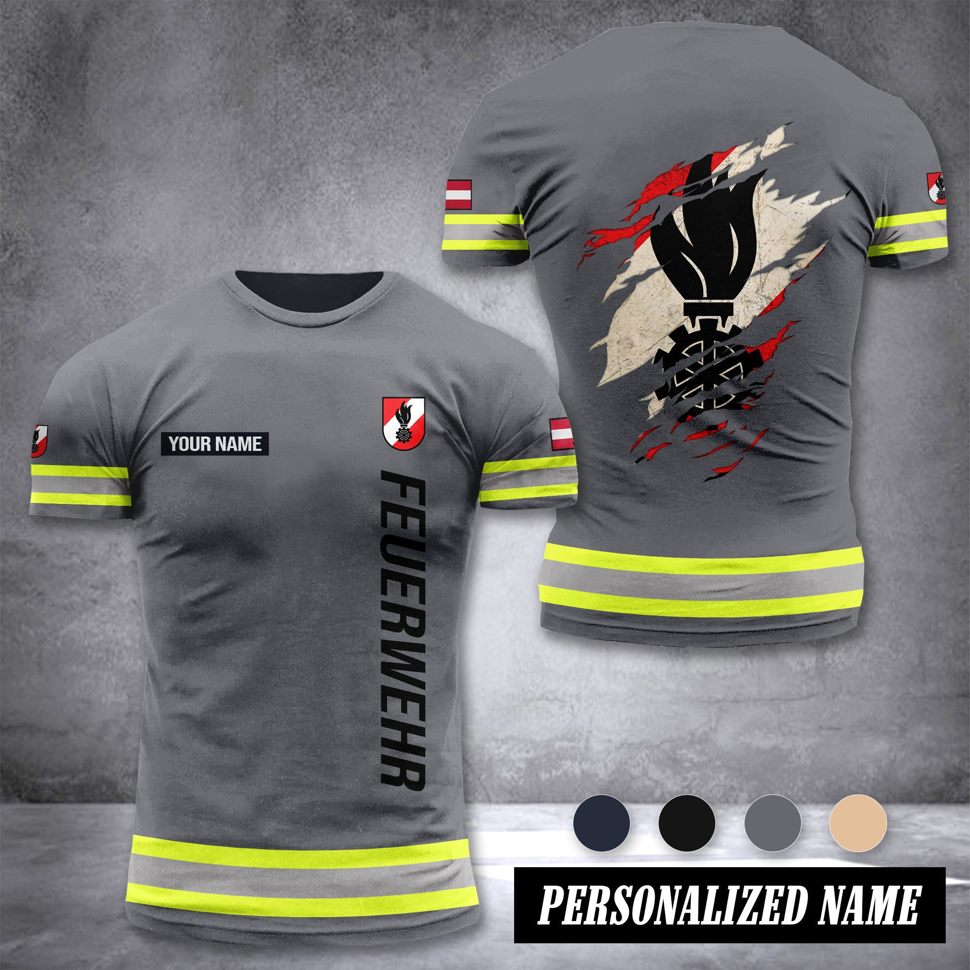 Firefighter Austria customize T-shirt 3d 139
