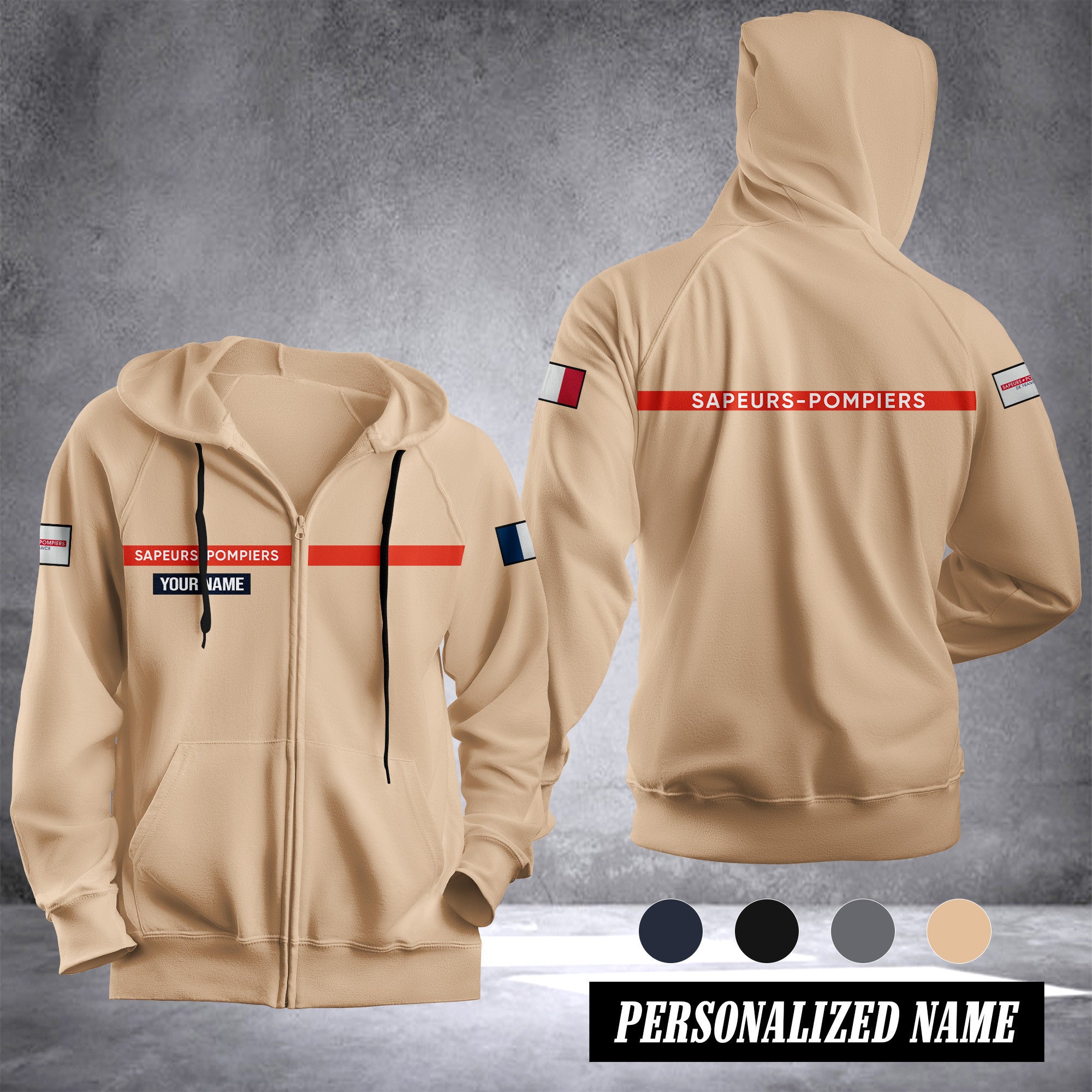 Firefighter France Fleece Zipper Hoodie 1392