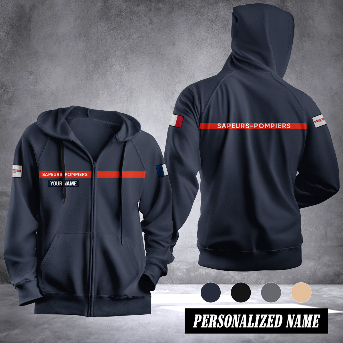 Firefighter France Fleece Zipper Hoodie 1392