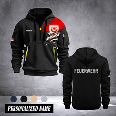 Firefighter Halle Germany customize Hoodie Half Zipper 0909