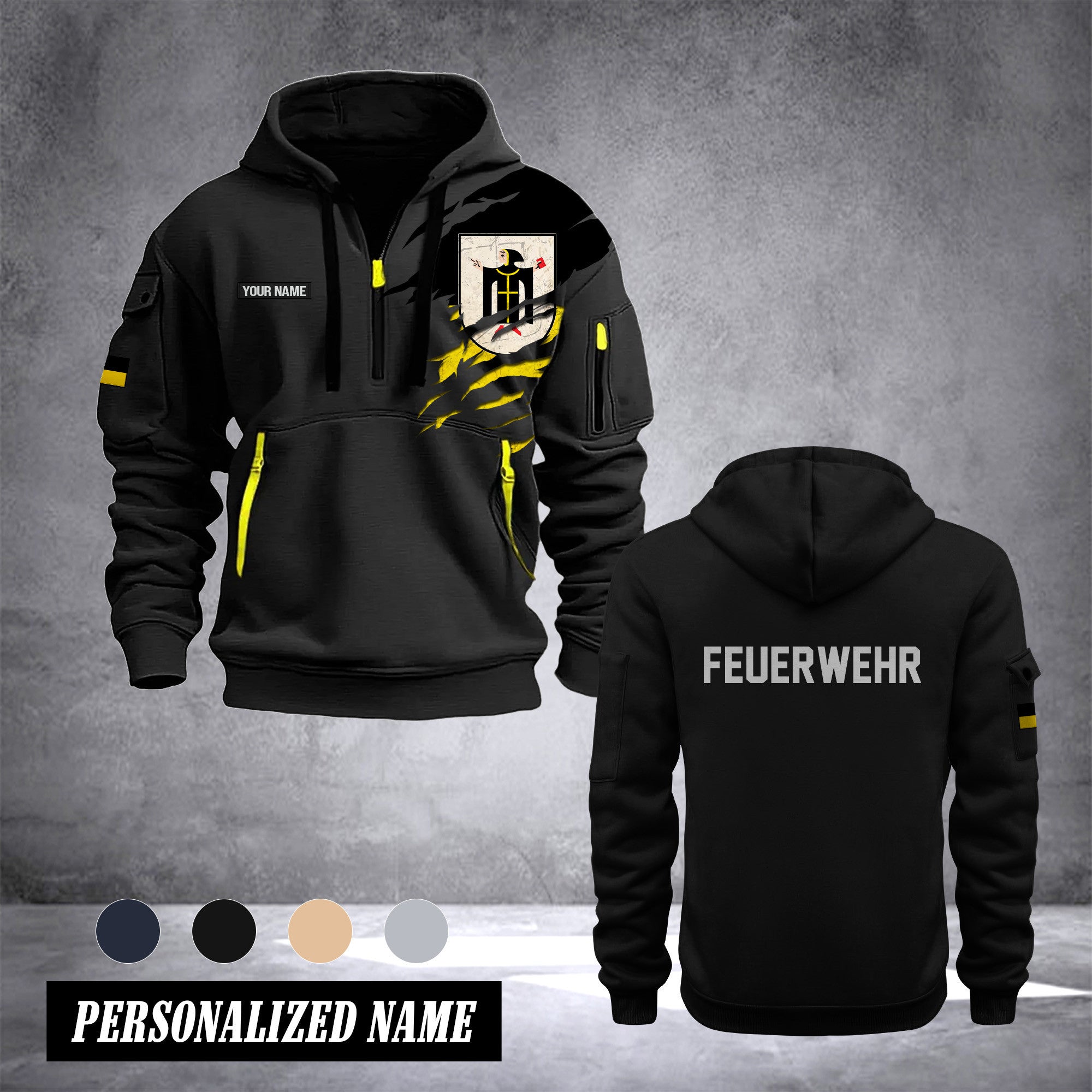 Firefighter Munich Germany customize Hoodie Half Zipper 0909