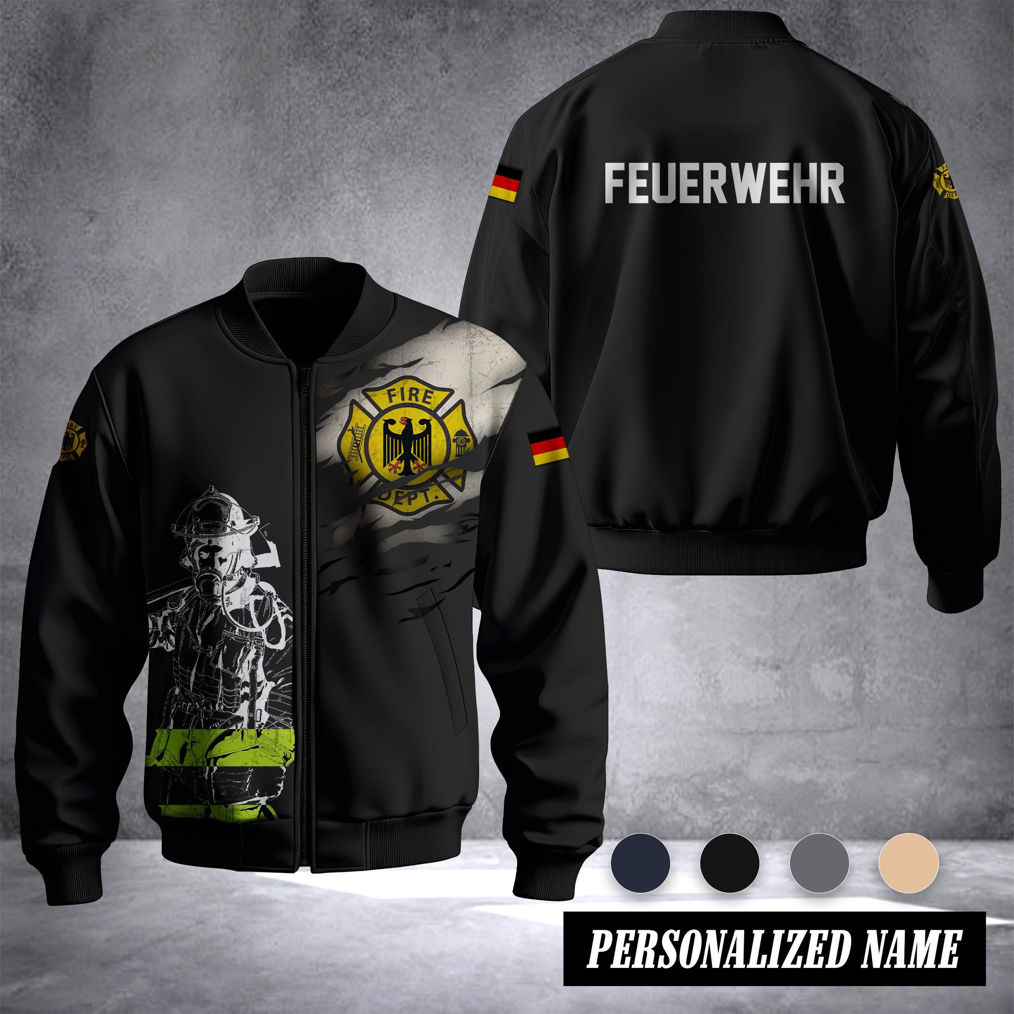 Firefighter Germany Unisex Baseball Bomber Jackets 3d Print