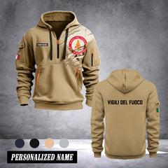 Firefighter Italian customize Hoodie Half Zipper 0909