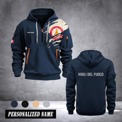 Firefighter Italian customize Hoodie Half Zipper 0909