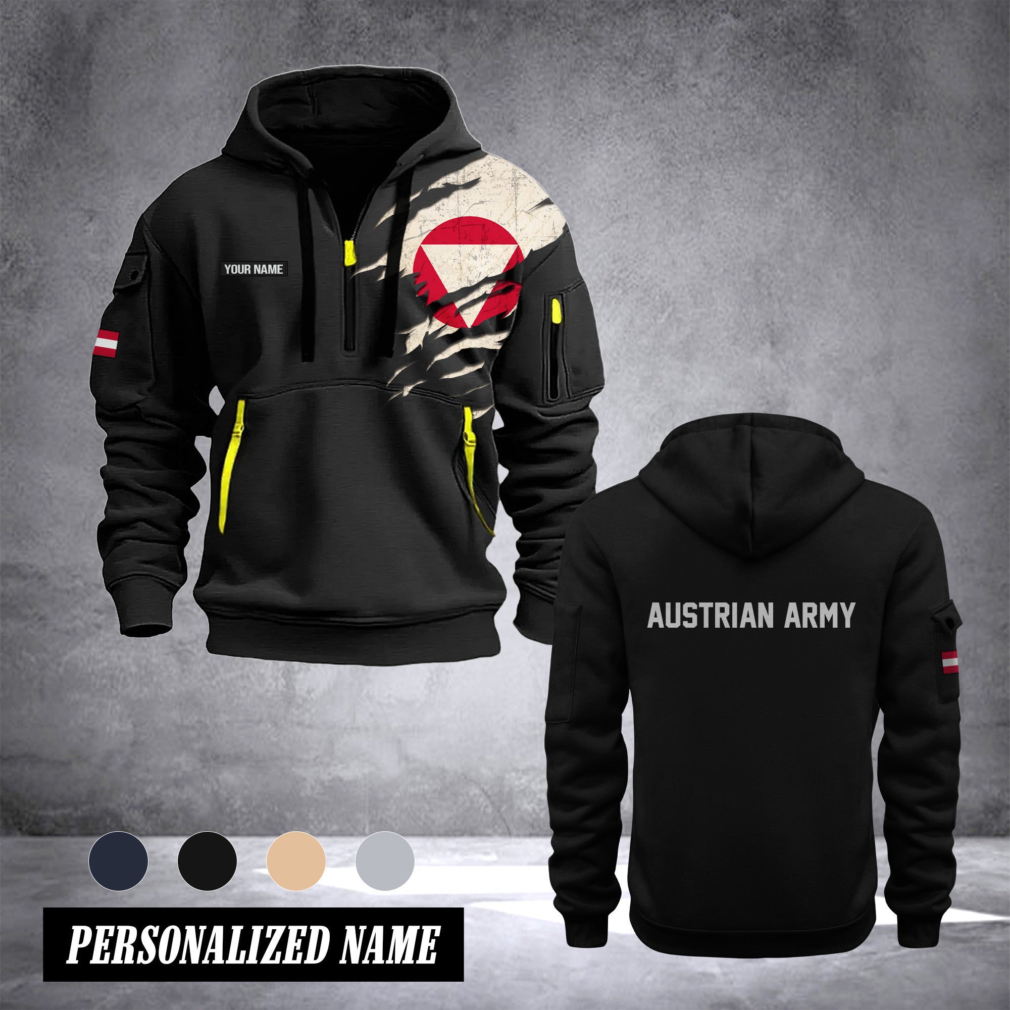 Soldier Austria customize Hoodie Half Zipper 0909