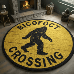 Bigfoot & Sasquatch Crossing Round Mat 0510