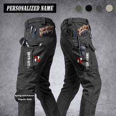Firefighter Austria Herren Fleece Cargohose – Mit Klappentaschen, Gerade Beinform, Warm & Bequem für Arbeit und Outdoor