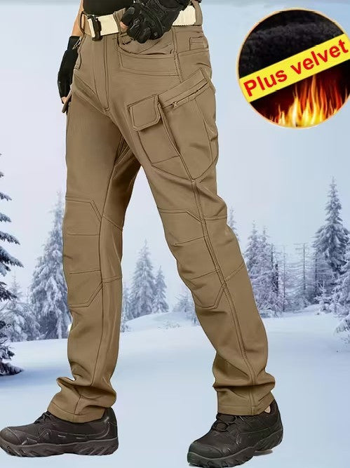 Firefighter France Pantalon cargo en polaire pour homme – Avec poches à rabat, coupe droite, chaud et confortable pour le travail et les activités de plein air.