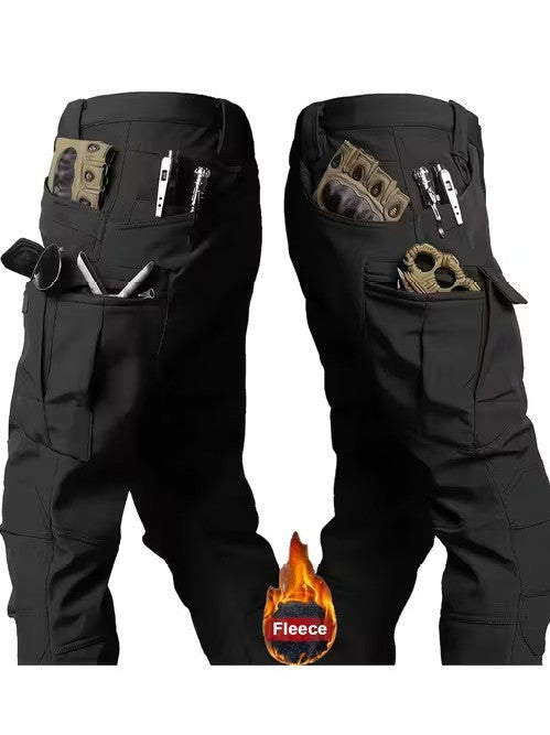 Firefighter France Pantalon cargo en polaire pour homme – Avec poches à rabat, coupe droite, chaud et confortable pour le travail et les activités de plein air.