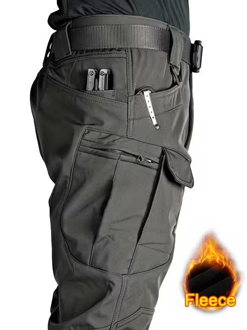 Firefighter France Pantalon cargo en polaire pour homme – Avec poches à rabat, coupe droite, chaud et confortable pour le travail et les activités de plein air.